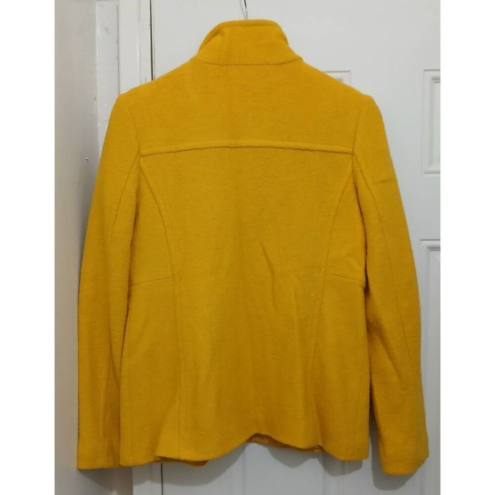 Talbots womens size 4 small boiled wool yellow outerwear jacket coat - Picture 3 of 8
